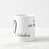 Mug 30e anniversaire ajouter nom date année noir (Centre)