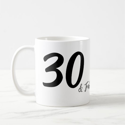 Mug 30e anniversaire ajouter nom date année noir (Gauche)