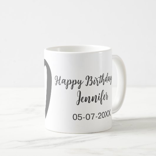 Mug 30e anniversaire ajouter nom date année noir modèl (Devant droit)