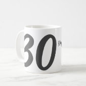 Mug 30e anniversaire ajouter nom date année noir modèl (Devant gauche)