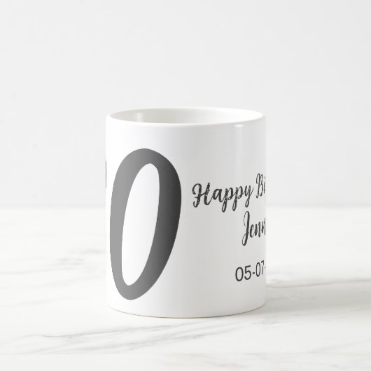 Mug 30e anniversaire ajouter nom date année noir modèl (Centre)