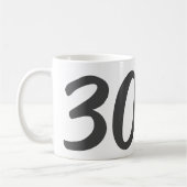 Mug 30e anniversaire ajouter nom date année noir modèl (Gauche)
