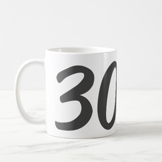 Mug 30e anniversaire ajouter nom date année noir modèl (Gauche)