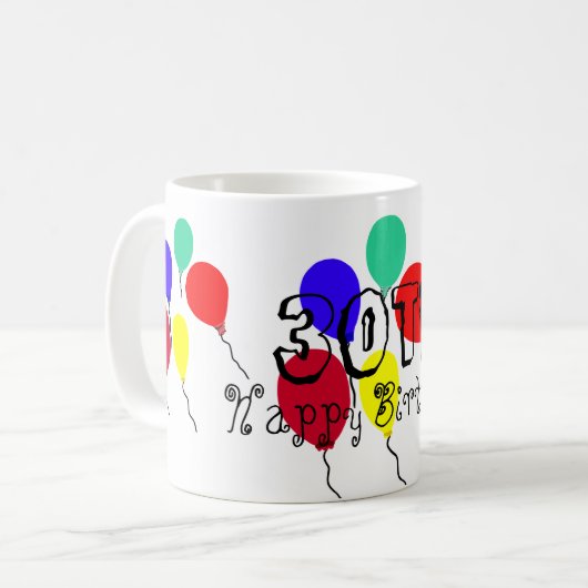 Mug 30e anniversaire Ballons bouges de jalon (Devant gauche)