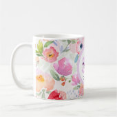 Mug 30e anniversaire boho chic aquarelle fleurs roses (Gauche)