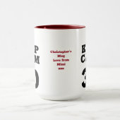 Mug 30e anniversaire Conserver le calme Ajouter un mes (Centre)