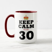 Mug 30e anniversaire Conserver le calme Ajouter un mes (Gauche)