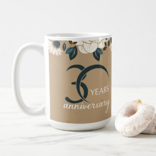 Mug 30e anniversaire du Mariage de fleurs rustiques
