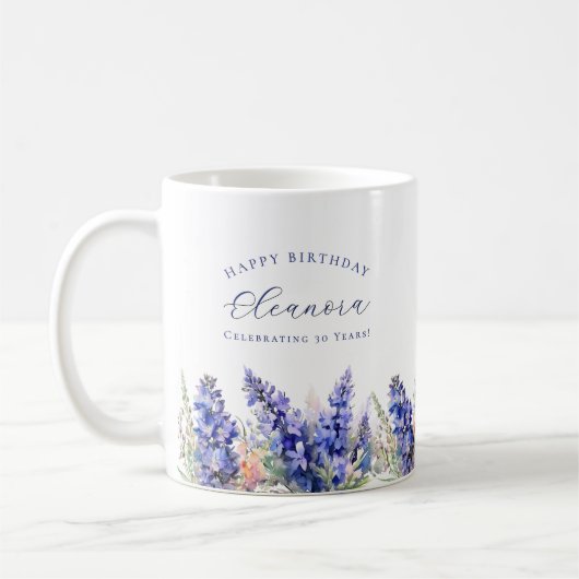 Mug 30e anniversaire Juillet Fleur de naissance Cadeau (Gauche)