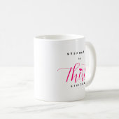 Mug 30e anniversaire moderne Trente licious texte rose (Devant droit)