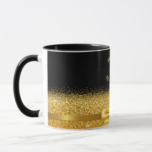 Mug 30e anniversaire noir or arc nom (Gauche)
