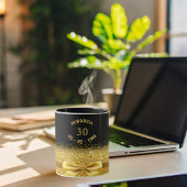 Mug 30e anniversaire noir or arc nom