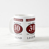 Mug 30e anniversaire Red Genuine Legend Ajouter votre  (Devant gauche)