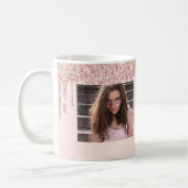 Mug 30e anniversaire rose or photo parties scintillant (Gauche)