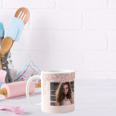 Mug 30e anniversaire rose or photo parties scintillant