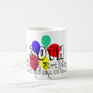 Mug 30e Au-dessus de la colline Ballons d'anniversaire