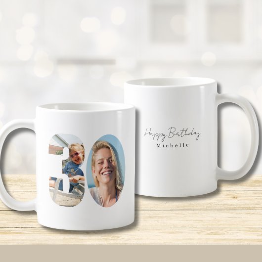 Mug 30th Birthday Custom Two Photo 