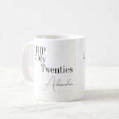 Mug 30th Birthday RIP 20s Black and White Minimal (Devant gauche)