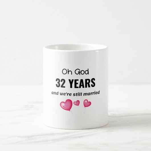 Mug 32e anniversaire de Mariage Dons amusants pour Lui (Centre)