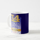 Mug 34 ans de récupération personnalisée Anniversaire (Devant gauche)