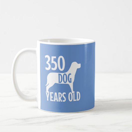 Mug 350 chien ans drôle femmes et hommes (Gauche)