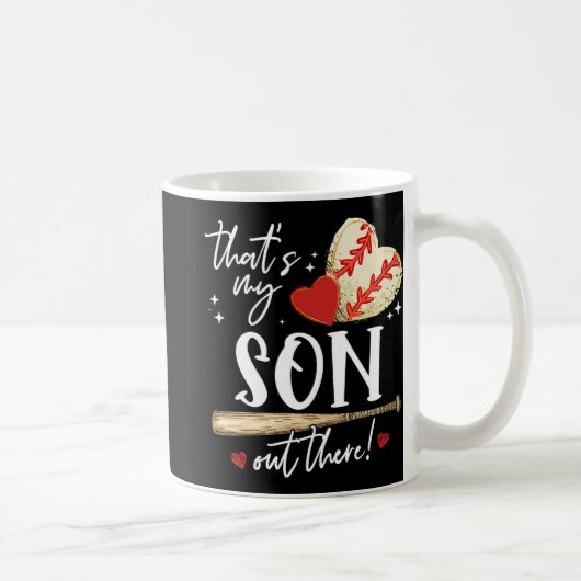 Mug #39 ; s Mon Fils dehors Baseball Mama Maman Mères  (Droite)