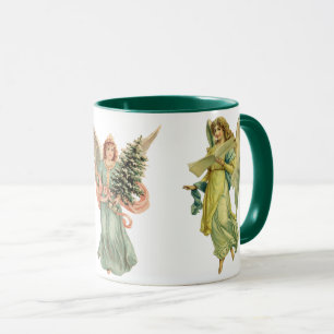 Mug 3 Anges Victoriennes Différents, Noël Vintage