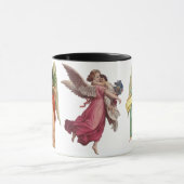 Mug 3 Anges Victoriennes Différents, Noël Vintage (Centre)