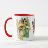 Mug 3 Anges Victoriennes Différents, Noël Vintage (Gauche)