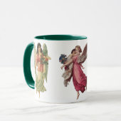 Mug 3 Anges Victoriennes Différents, Noël Vintage (Devant gauche)