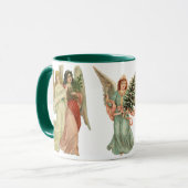 Mug 3 Anges Victoriennes Différents, Noël Vintage (Devant gauche)