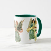 Mug 3 Anges victoriens différents, Noël Vintage (Devant droit)