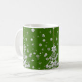 Mug 3 Arbres de Noël de Noël Snowflakes Festive Green (Devant gauche)