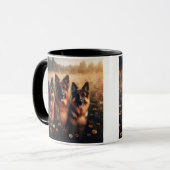 Mug 3 bergers allemands dans un champ de fleur sauvage (Devant gauche)