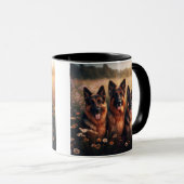 Mug 3 bergers allemands dans un champ de fleur sauvage (Devant droit)