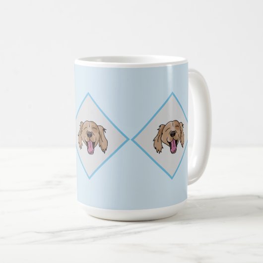 Mug 3 Brown Retriever blue losange (Devant droit)