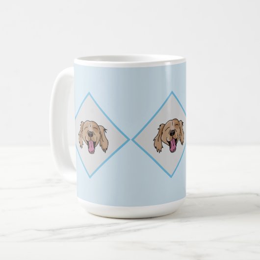 Mug 3 Brown Retriever blue losange (Devant gauche)