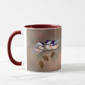 Mug 3 CHICKADEES et CÔNES par SHARON SHARPE (Gauche)