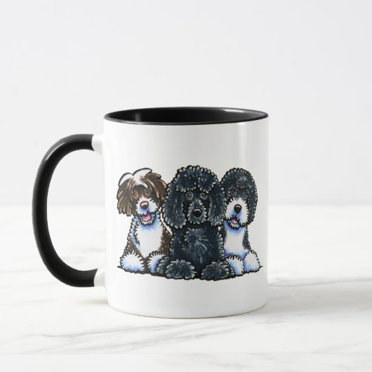 Mug 3 Chiens d'eau portugais (Gauche)