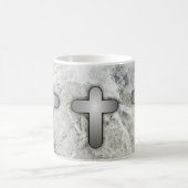 Mug 3 Croix Argentées Argent et Blanc (Centre)