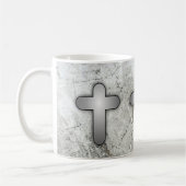 Mug 3 Croix Argentées Argent et Blanc (Gauche)