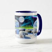 Mug 3 cubes d'ours polaires jouant dans la neige - Art (Devant droit)