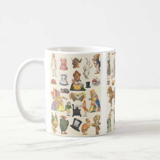 Mug 3 Différentes scènes de poupées en papier victorie (Gauche)
