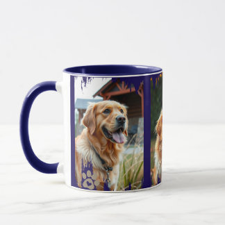 Mug 3 Dog Photos Heart Pawprints Gift