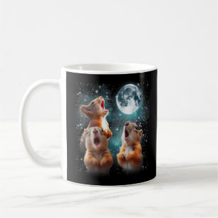 Mug 3 Écureuil Lune hurlant tête écureuil drôle