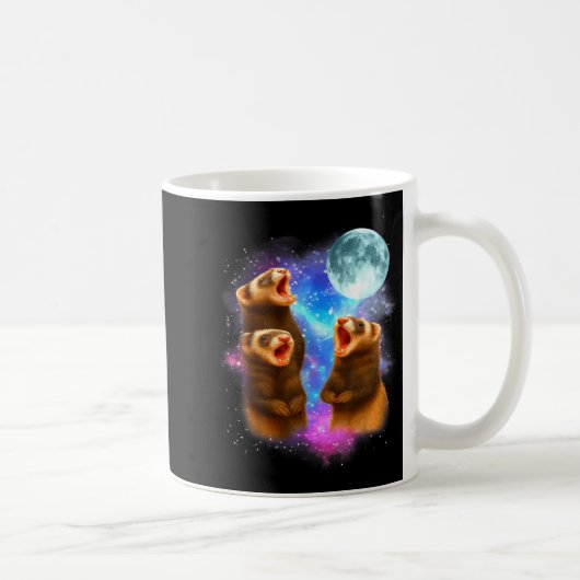 Mug 3 Ferret Moon Howling Ferrets Funny For Men, Women (Droite)