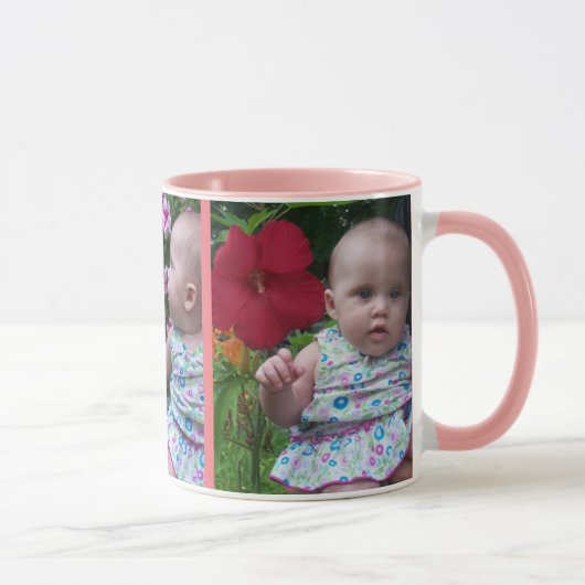 Mug 3 grandes photos Arrière - plan rose Facile téléch (Droite)