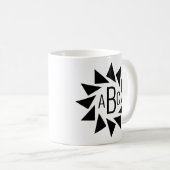Mug 3 Lettre initiale Triangles géométriques Monogramm (Devant droit)