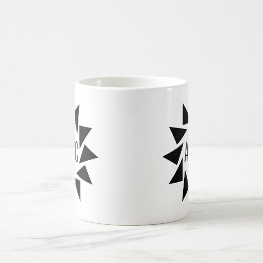 Mug 3 Lettre initiale Triangles géométriques Monogramm (Centre)