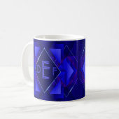 Mug 3 Lettre monogramme initiale Diamant géométrique b (Devant gauche)